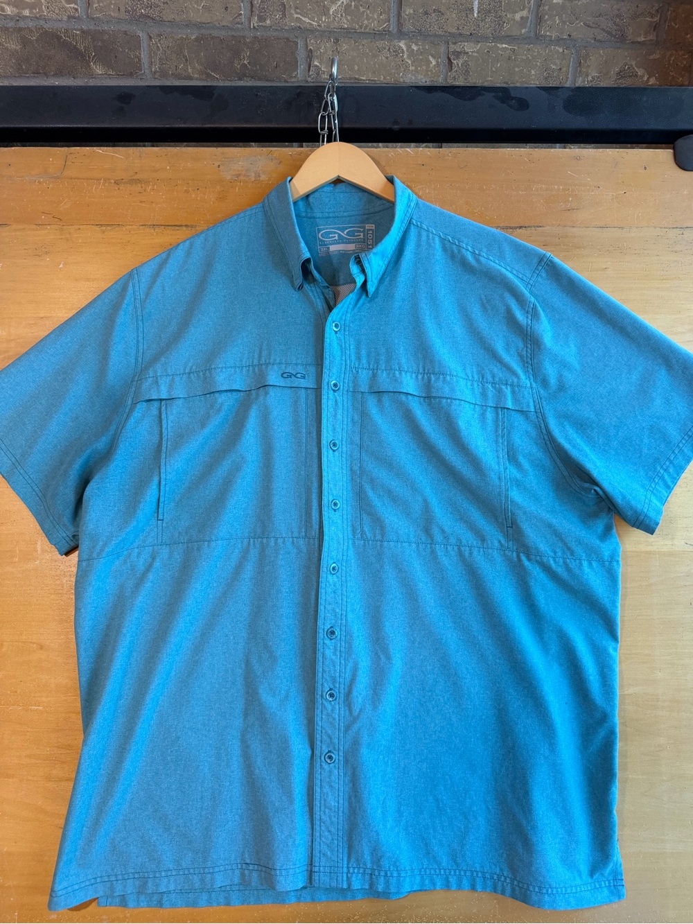 Gameguard Aqua Teal Short-Sleeve Button-Down Shirt 3XL